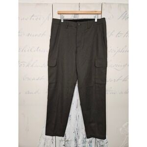 COS Mens Wool Cotton Tailored Cargo Pants Dark Olive Green 34R